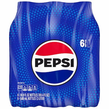 Pepsi Cola Soda - 6pk/16.9 fl oz Bottles